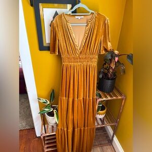 Baltic Born Velvet Gold Dress